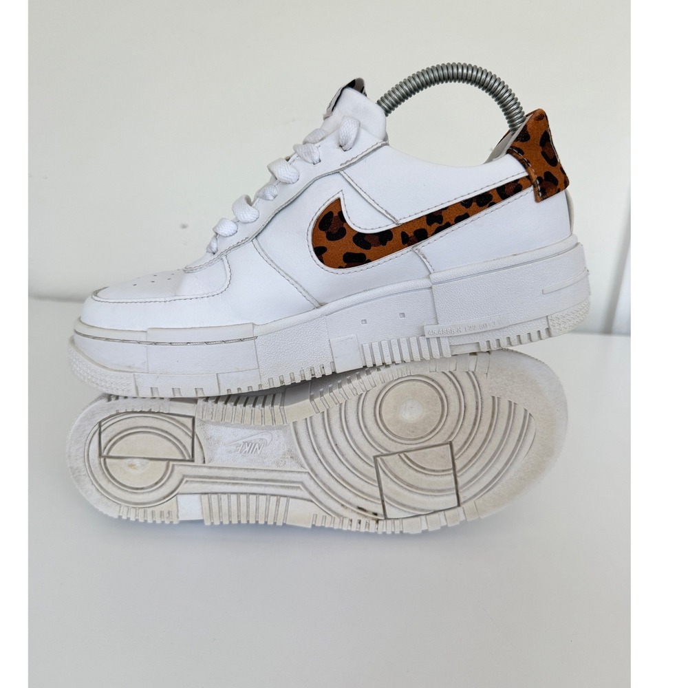 Nike Air Force 1 Pixel Leopard White Sneakers DH9632-101 Low Top Sz 8.5 Baddie - Picture 7 of 16